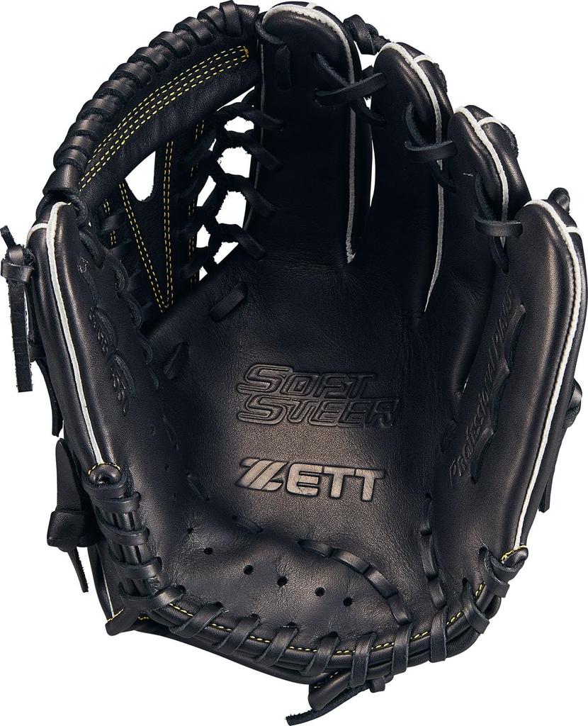 ZETT Youth Baseball Soft Black Size BJGB74550F Glove, Steer, All-Around, Left-Handed Throw, (1900), LL,