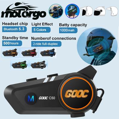 Bluetooth Motorcycle Helmet Headset: IPX7 Waterproof, 170h Playtime, Noise Reduction