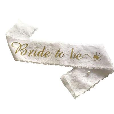 Bride To Be Lace Etiquette Belt Bridal Straps With Sequins Bow Double Layer Lace Bronzing Thin Shoulder Strap Light For Bachelor Party Wedding Decor