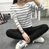 Women's Crew Neck Long Sleeve Striped Tee Loose Fit Casual Commute Polyester Autumn Basic Top
