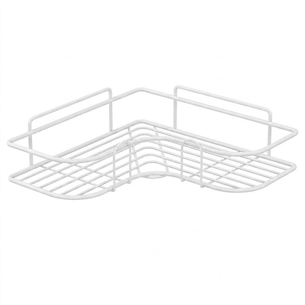 Badkamerplank, wandgemonteerde hoekopslagplanken, shampoohouder, cosmeticarek, ijzeren doucheafvoermand, badkamerorganizer