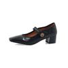 Fashion Retro Versatile Mary Jane Shoes Women's  Autumn 2025 New Style Flat Head Shallow Mouth Thick Heel Fashion Small Leather Shoes
