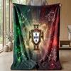 Portugal Football Printed Flannel Blanket Skin Friendly Warm Decorative Throw for Indoor Couch Bed Daily Use