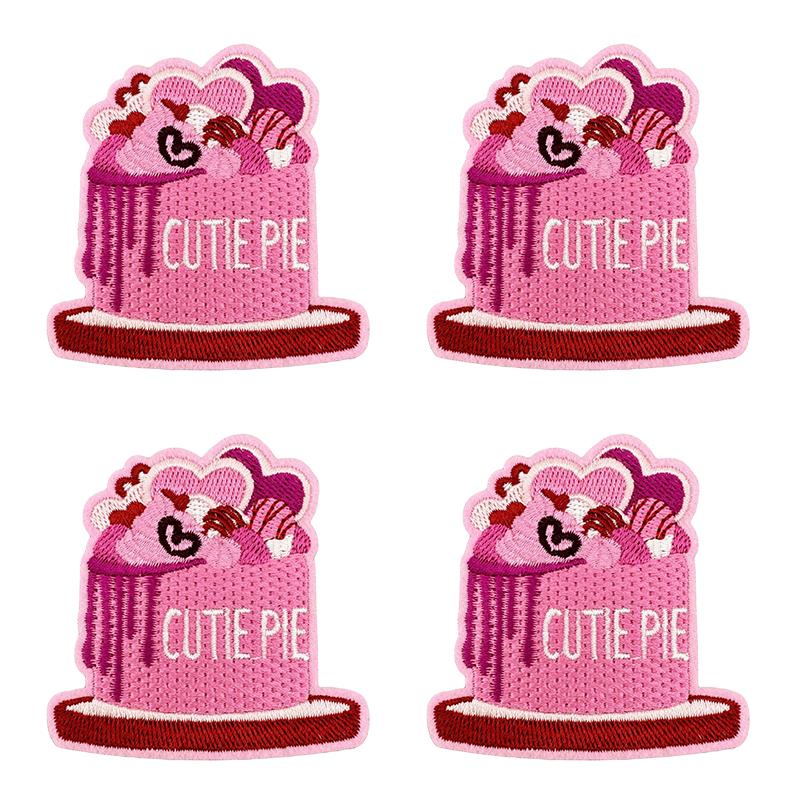 10PCS/lots Valentine's Day Embroidered Patches Pink Love Heart Patch Iron On Patches For Clothing Holiday Decoration Gift DIY
