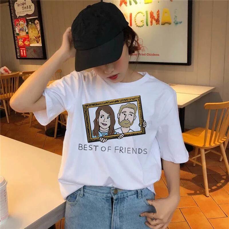 friends tv show t shirt Clothing 2026 korean tshirt 90s women female top tee shirts Graphic t-shirt Girl kawaii summer Korean