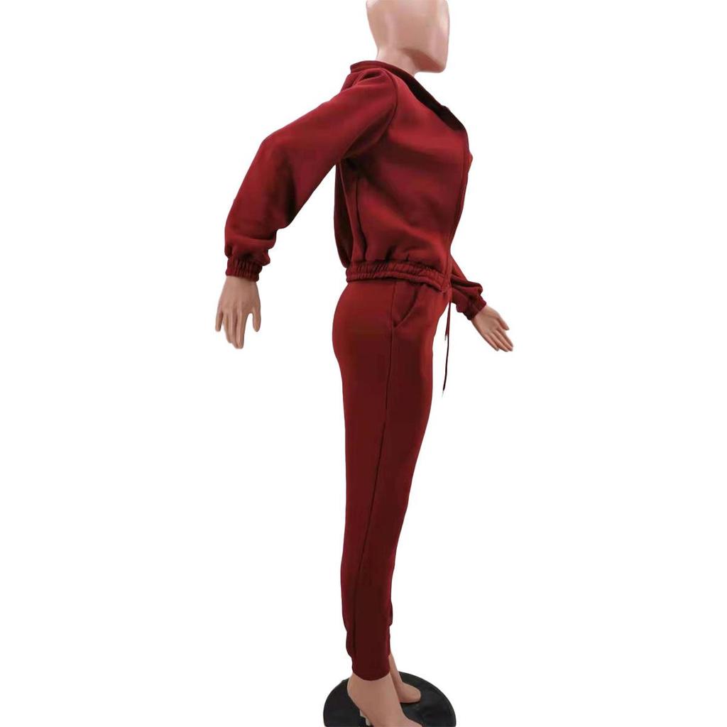 En Stock 2022 Sudadera con Capucha Europea y Americana para Mujer Talla Grande Traje Deportivo de Ocio (Juego de 3 piezas)