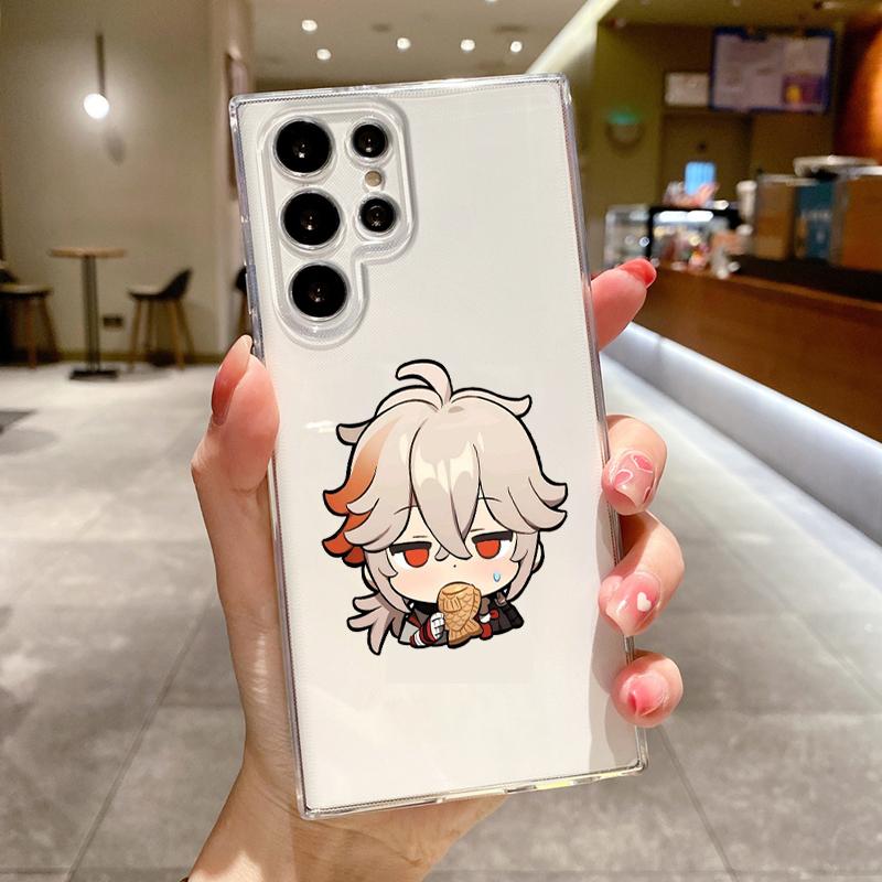 Kawaii Cartoon Genshin Impact Handyhülle Für Samsung Galaxy S26 S25 S24 S23 S22 Ultra S20 S21 FE 5G Plus Weiche Klare Hülle