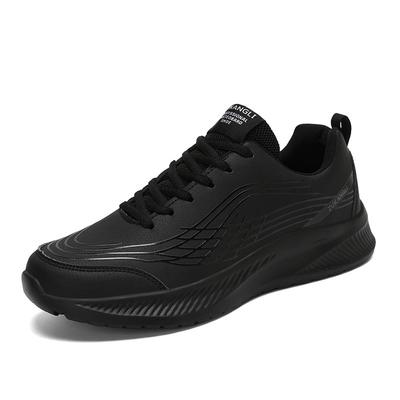 Chaussures de sport en cuir grande taille pour hommes, chaussures de course décontractées, légères et confortables