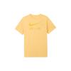 New Nike Air Women's Logo Letter Print Crewneck T-Shirt Yellow DX7919-795