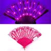 Glowing Lace Rose Fan Light Up Glow In The Dark Night Party Luminous LED Fan For Girls Ladies Women Dancing Music Performance