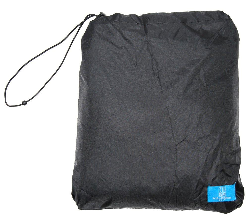 LEZAX U.S.Athletes Men's Rainwear Set (Top and Bottoms), USRW-8577, Black, Size L