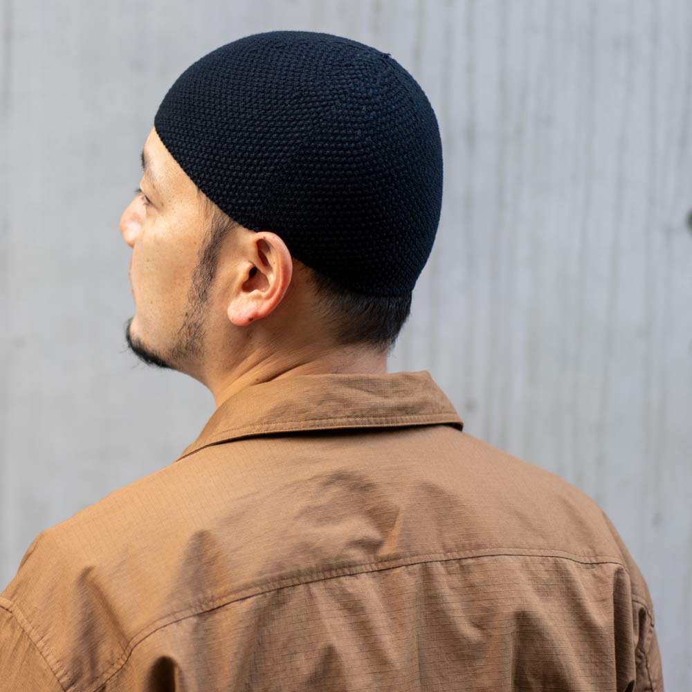 Nakota Premium Cotton Seamless Islamic Short Knit Hat for Large Sizes Deep Made in Size Black Hat, Beanie, Men, Available, Opaque, Fit, 100% Cotton,