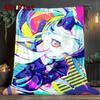 Cyberpunk Characters 2D Flat Pattern Flannel Blanket High Quality All Seasons Warmth and Comfort Perfect for Christmas Gifts.SMT0917467