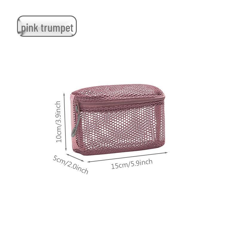 Women's Portable Mesh Honeycomb Makeup & Toiletry Bag - Visible Storage, Small & Lightweight Cosmetic Brush Bag for Travel.