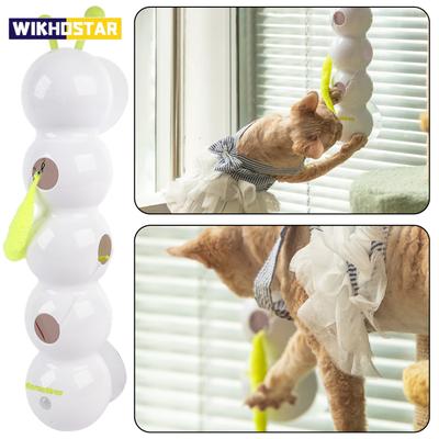 Smart Caterpillars Toy for Cat Interactive Caterpillars Cat Toy for Indoor Cats Suction Cup Wiggles Worm Cat Toy