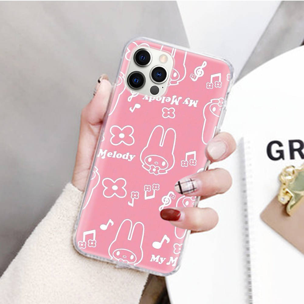 JZ4 My Melody Transparent Case for Samsung A04 A14 A23 M33 M53 Realme 10 9 C35 C55 VIVO Y02 X80 Infinix Hot 30 Note 11 Tecno Spark 8P Pro