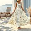 Women's Floral Print Sleeveless Maxi Dress,Loose Lightweight Flowy Dress for Vacation,Urban Casual Daily Wear