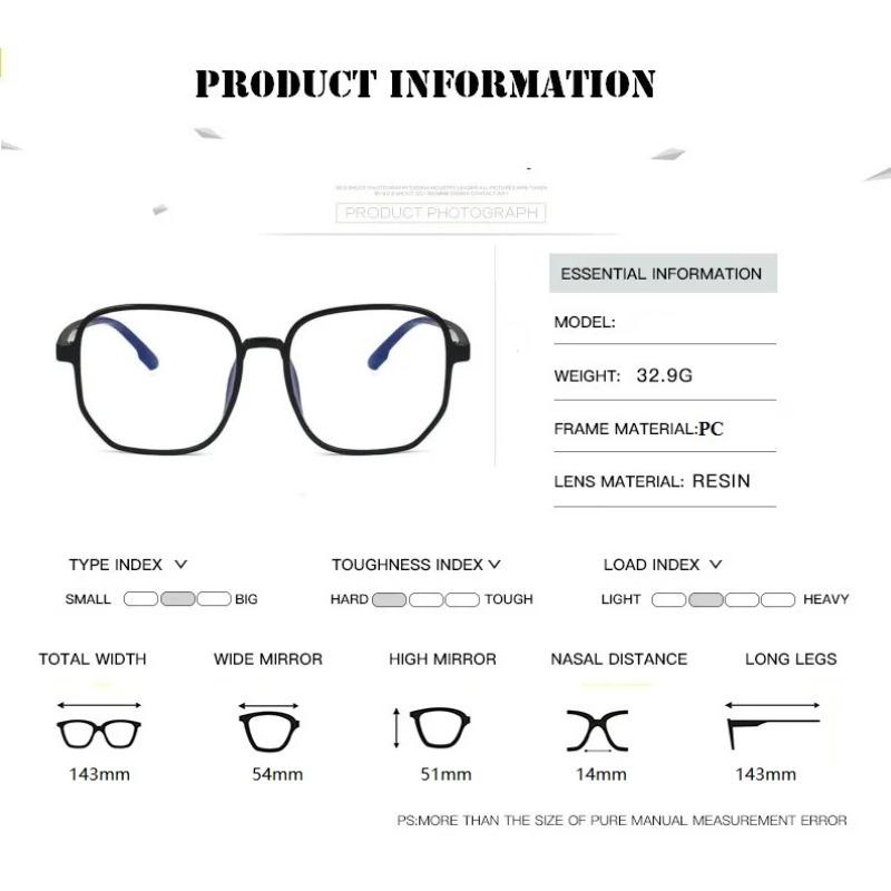 Trends Anti Blue Light Oversized Glasses for Women Men Computer Gaming Blue Blocking Transparent Eyewear Frame