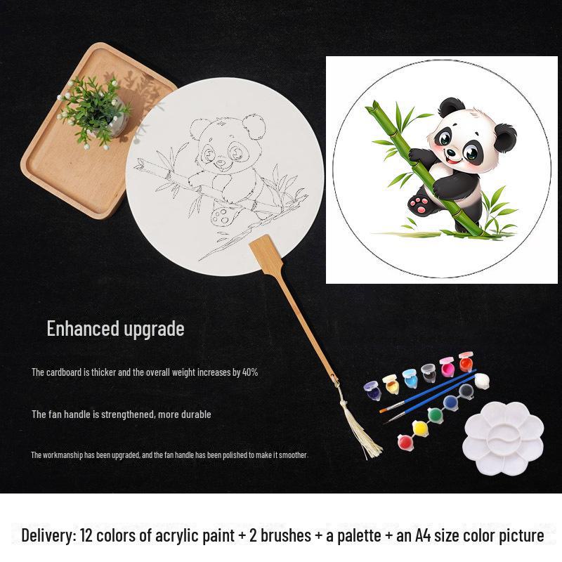 

Круглый веер из утолщенной рисовой бумаги для китайской акварели и каллиграфии: Набор для самостоятельной рисования тушью