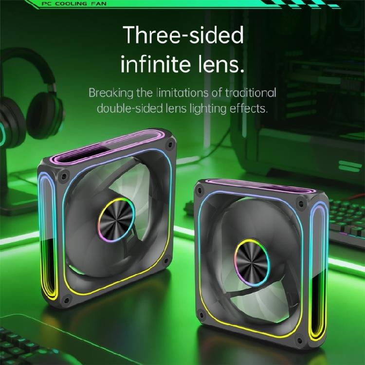 12cm ARGB Lighting PWM Controlled Mirror Design Fan Offering Robust Cooling and Aesthetic Appeal for Desktop Rigs