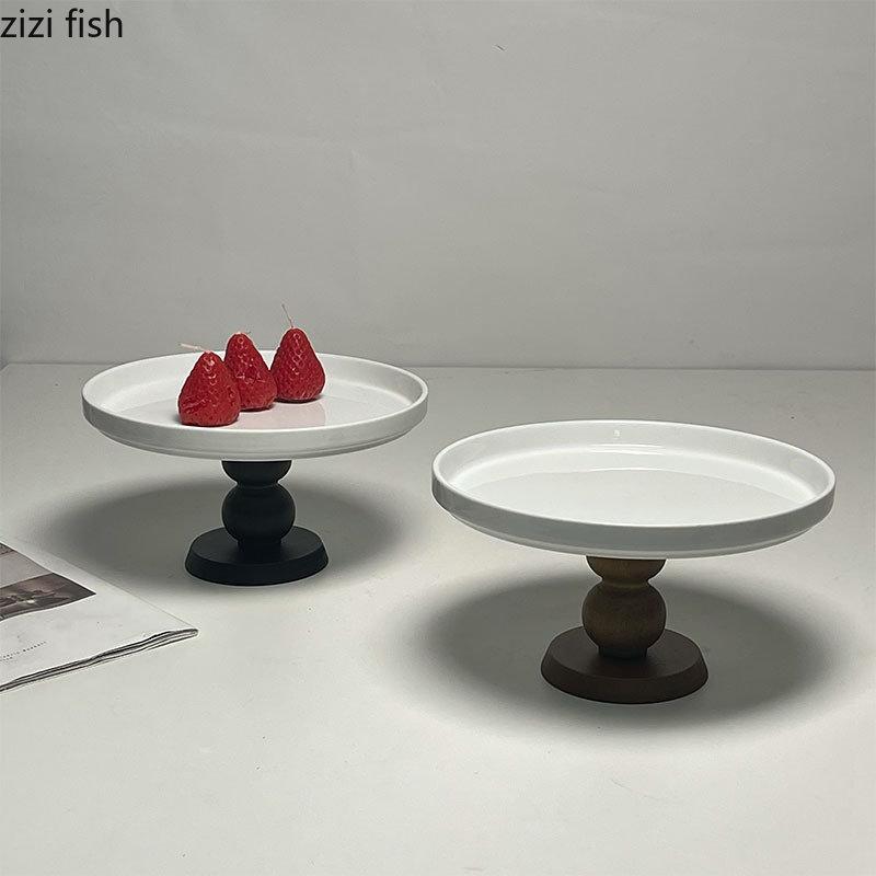 Keramisk middagstallerken Husholdningshøyfots frukttallerken Snacktallerkener Desserttallerkener Brødtallerkener Kakeutstillingsstativ Kjøkkenutstyr