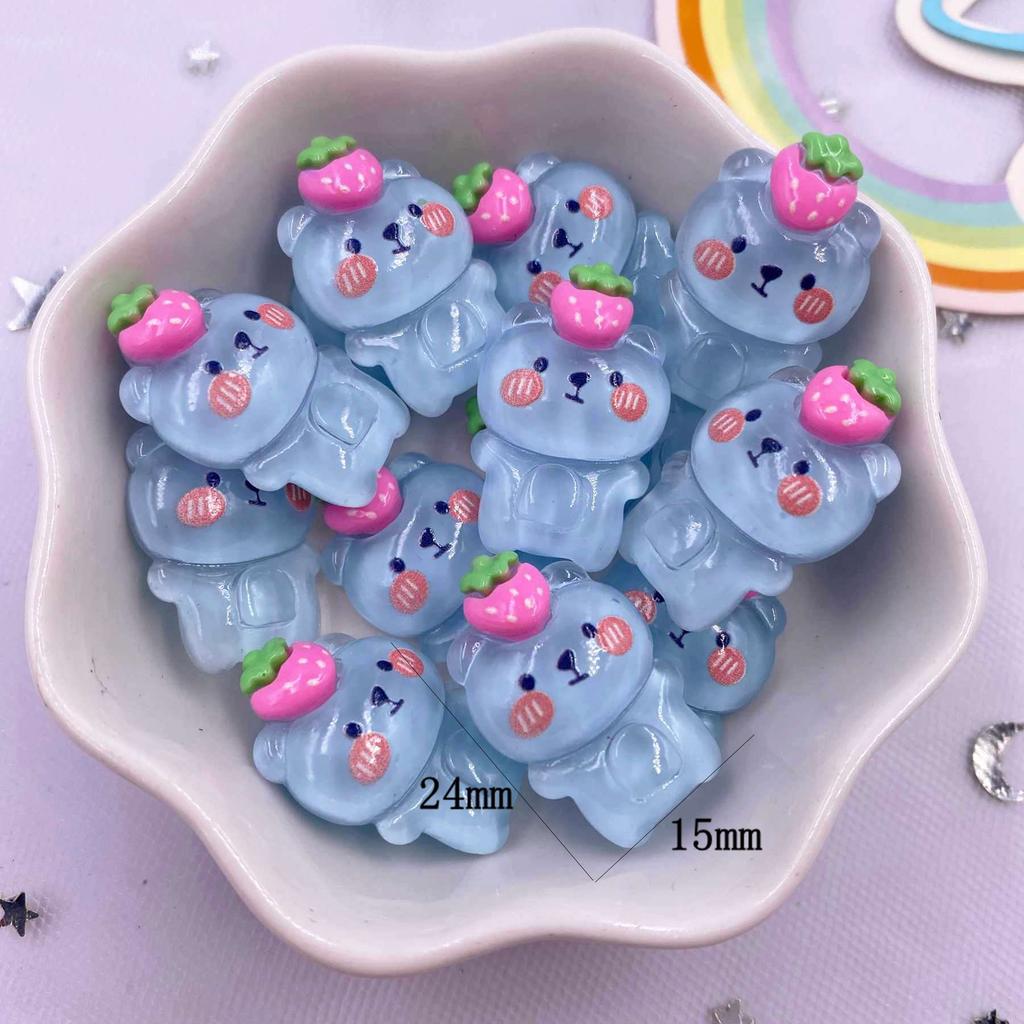 Colorful Resin Glitter Kawaii Giraffe Bear Puppy Girl Flatback Cartoon Animal Figurine Scrapbook 10pcs DIY Accessory Decor Craft