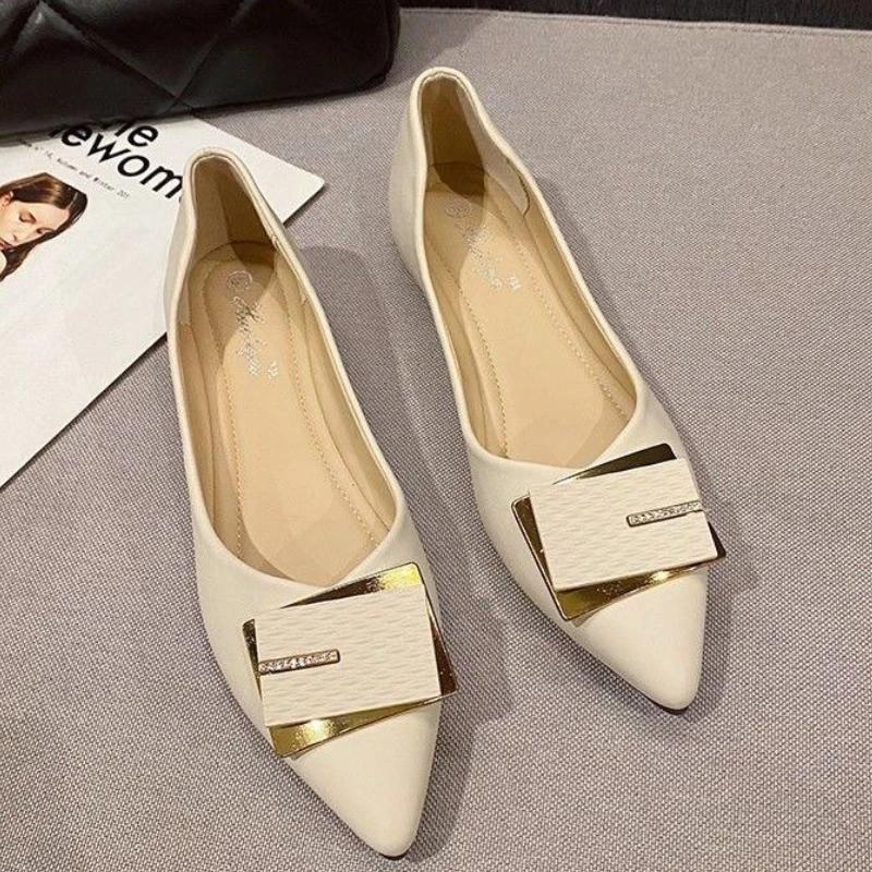 Fashion Office Pointed Toe Women's Flat Shoes Low Price Ladies Footwear Luxury Brand Chic and Elegant Lastest 2025 Summer Dress Y2k Shoe