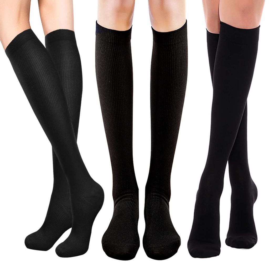 Set of Compression Moderate High Socks for Men and Compression Business Elastic Unisex [MOOKISOO] Expert-supervised 3-pair Socks, Tightening, Women,