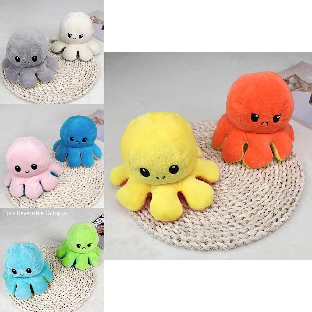 Adorable Double-sided Flip Reversible Octopus Plush Toy For Kids Soft And Cuddly Marine Life Stuffed Animal