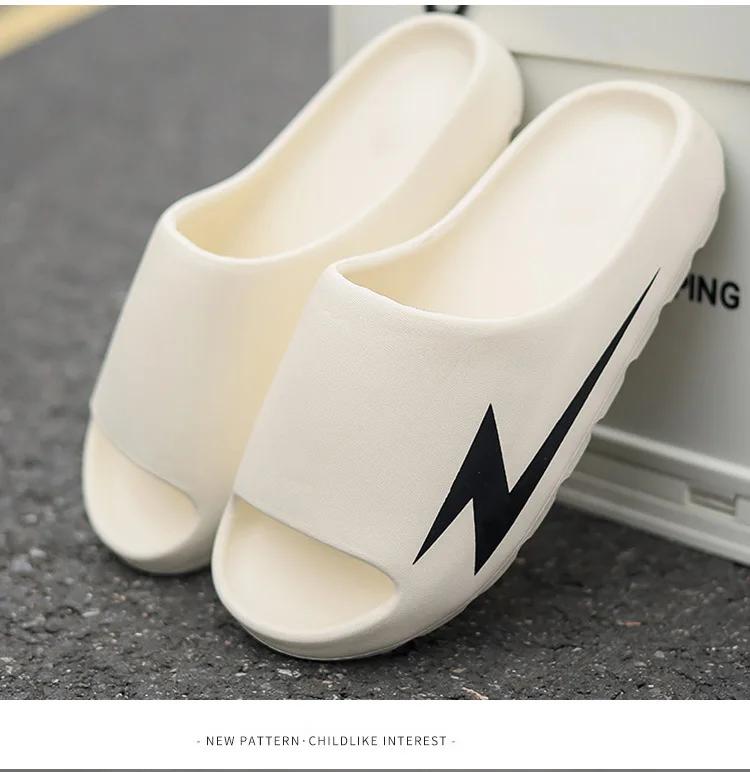 

Мужчины Женщины Носят Модные И Уличные Летние Нескользящие Мягкие Толстоподошвенные Интернет-Знаменитые Новые Крутые Тапочки для Пары 36 белый