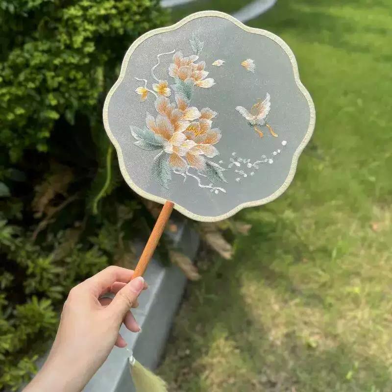 Suzhou Round Fan, Traditional Style, New Chinese Style, Suzhou Embroidery, Double-Sided Embroidery, Handmade, National Style, Hanfu Dance, Special