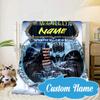 Custom Name Dark Kingdom's Rise Warcraft Blanket Bed Sofa Blanket Flannel Blanket for Camping, Hiking, Picnic Essentials,gift for Fan Family