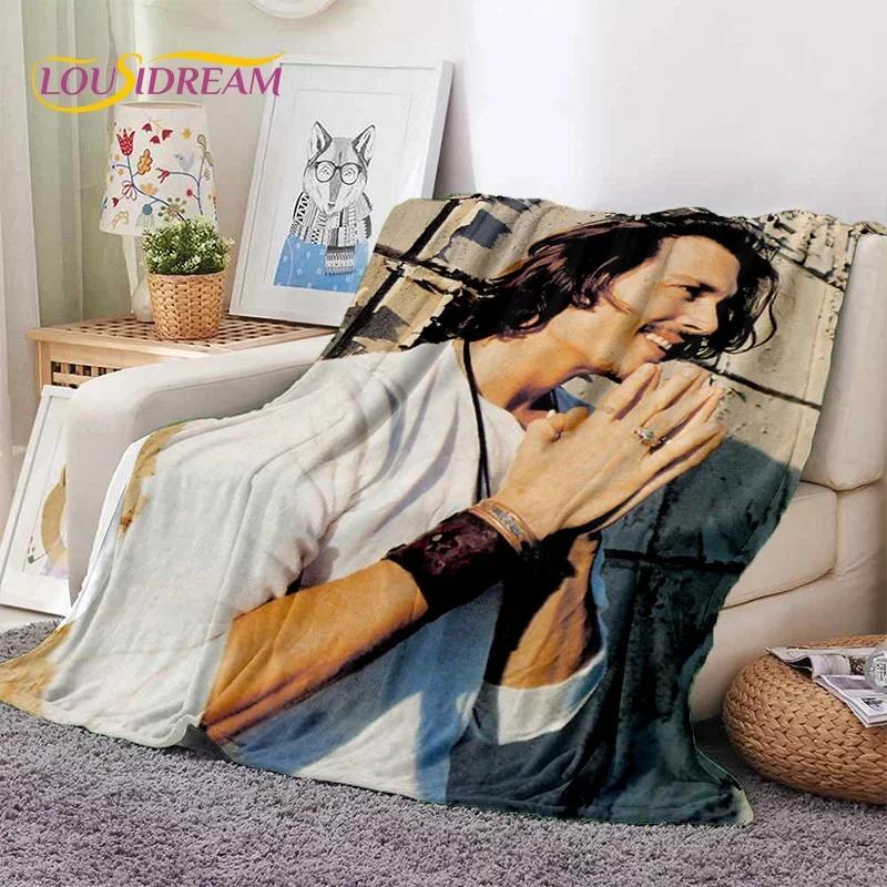 Manta Suave de Franela HD con Impresión 3D de Johnny Depp para Camas Dormitorio Sofá Picnic, Manta Ligera para Cubrir Aire Libre Ocio Regalo