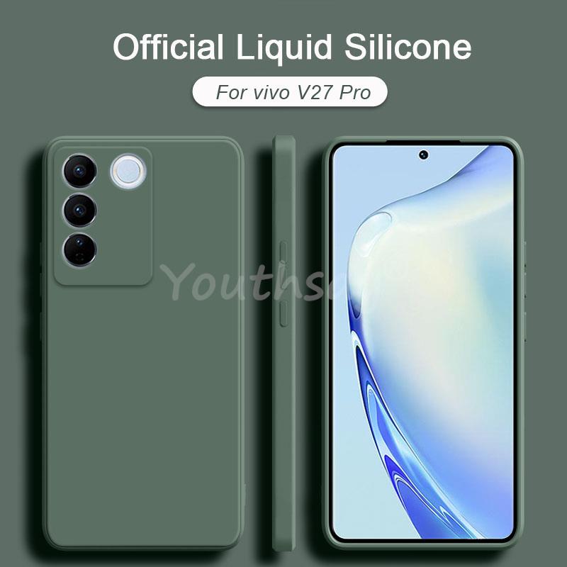 For vivo V27 Pro Case Silicone Liquid Original Cover vivo V27 Pro V27e Cover TPU Protector Case vivo V27 Pro Case