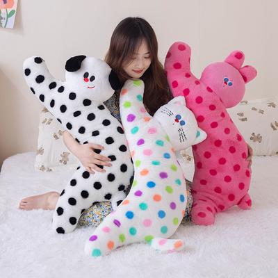 90/120cm Lovely Fluffy Wave Point Cat Dog Rabbit Plush Cushion Doll Baby Sleep Hug Soft Appease Pillow Creative Stuffed Toy Gift