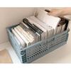 Collapsible Crate Plastic Folding Storage Box Basket Utility Cosmetic Container Desktop Holder Home Use School Desk Storage Box