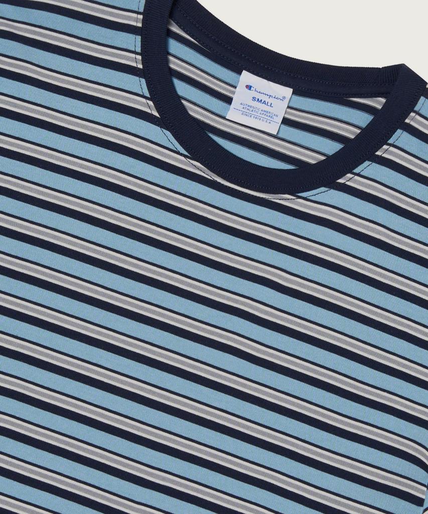 CHAMPION Women'S C-Logo Striped T-Shirt Blue