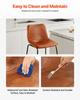 Bar Stool Set of 4, 65cm Counter Height Stools, Modern PU Leather Counter Barstool with Backrest, Metal Legs, Easy Assembly Armless Bar Chair, Island