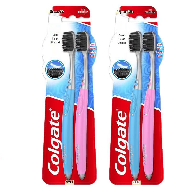 Colgate Mini Head Ultra-Dense Charcoal Toothbrush, 4-Pack