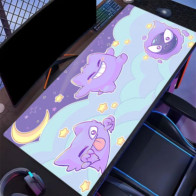 Gengar Cartoon Mouse Pad, Large Gaming Desk Mat, Non-slip XXL Mousepad for Laptop & Tablet, Mini PC Playmat with Stitched Edges
