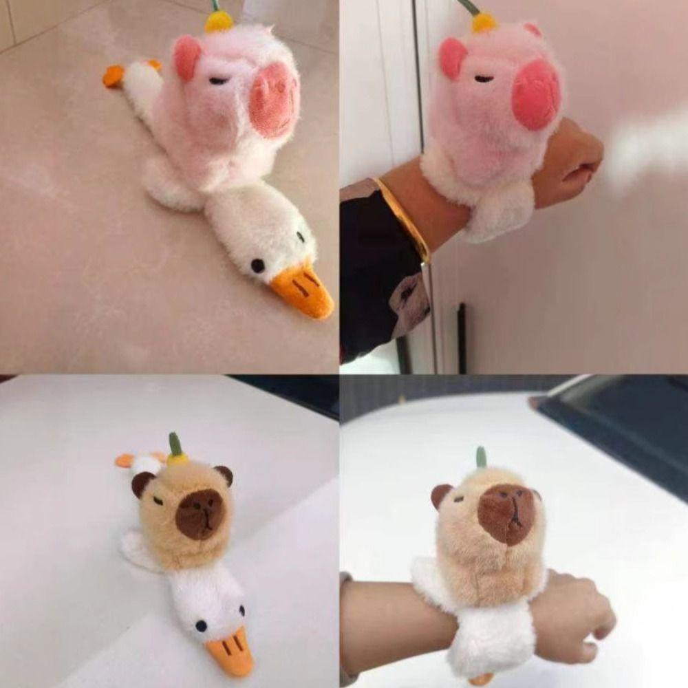 Clap Circle Toy Capybara Plush Slap Bracelet Clap Ring Capybara Plush Hand Ring  Christmas Toy