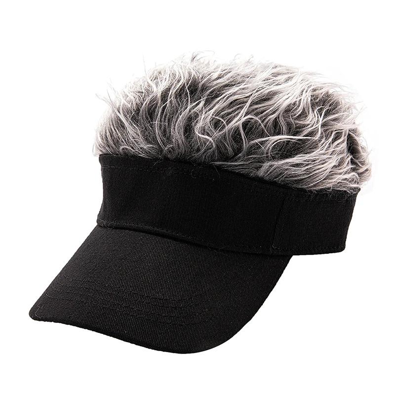 Casquette de Baseball pour hommes et femmes, bonnet, perruque, chapeau amusant, cheveux courts, respirant, doux, pour fête, toupet, plein air
