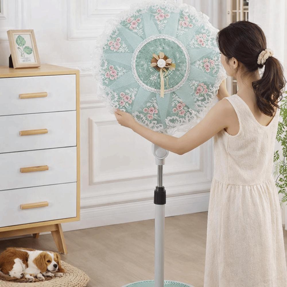 Round Standing Fan Covers Floral Protective Case Minimalist Fan Dust Cover  Desktop Fan