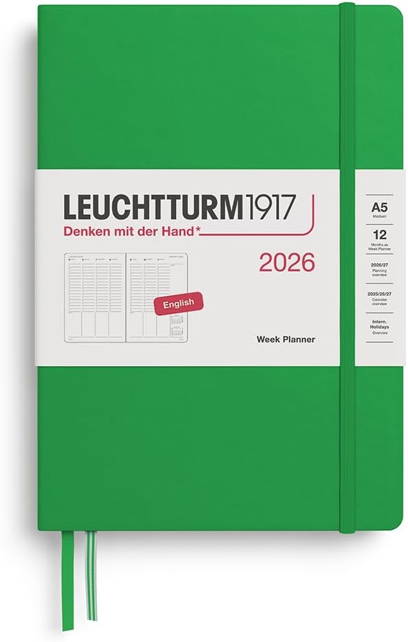 Leuchtturm1917 A5 Weekly Vertical Spring Leaf Diary January 2026