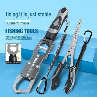 Stainless Steel Fishing Tool Set: Aluminum Alloy Pliers, Fish Controller, Lure Scale, Eagle Mouth Scissors