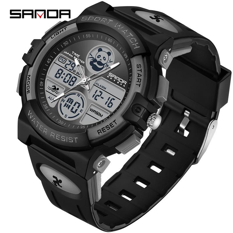 Sanda Panda Astronaut Luminous Waterproof Multifunctional Unisex Electronic Wristwatch