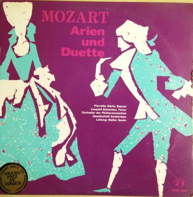 LP Record WOLFGANG AMADEUS MOZART  PIERRETTE  Arien Und Duette M2183 Musical Masterp Germany Classical Used