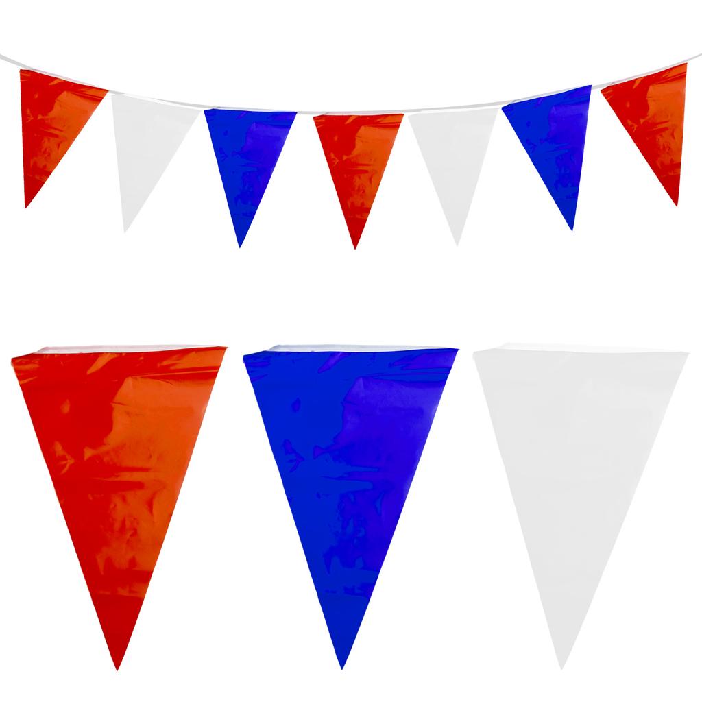 Bunting String Flag Triangular String Flag Fundraisers Street Parties White 18m Length 50pc Blue For Celebrations