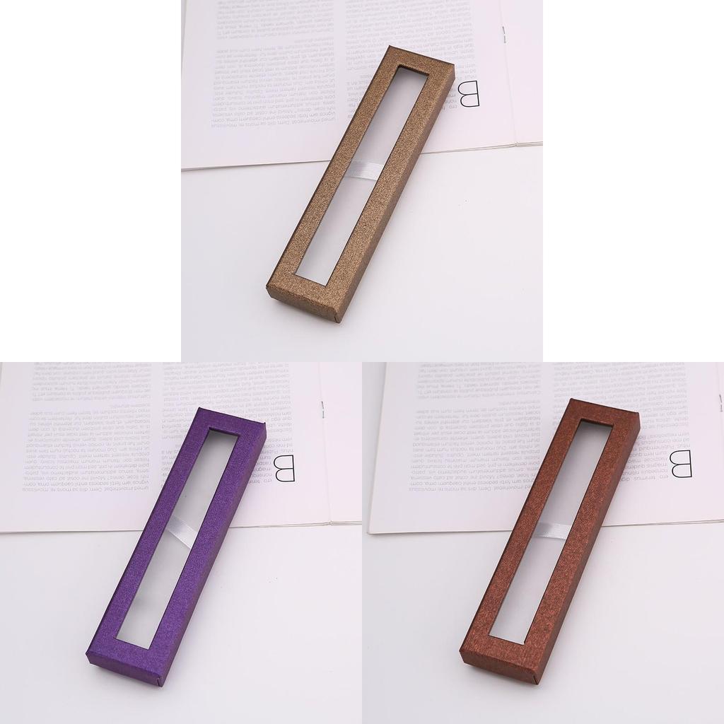 Creative Transparent Pen Box With Window Cover For Office Supplies And Gift Use