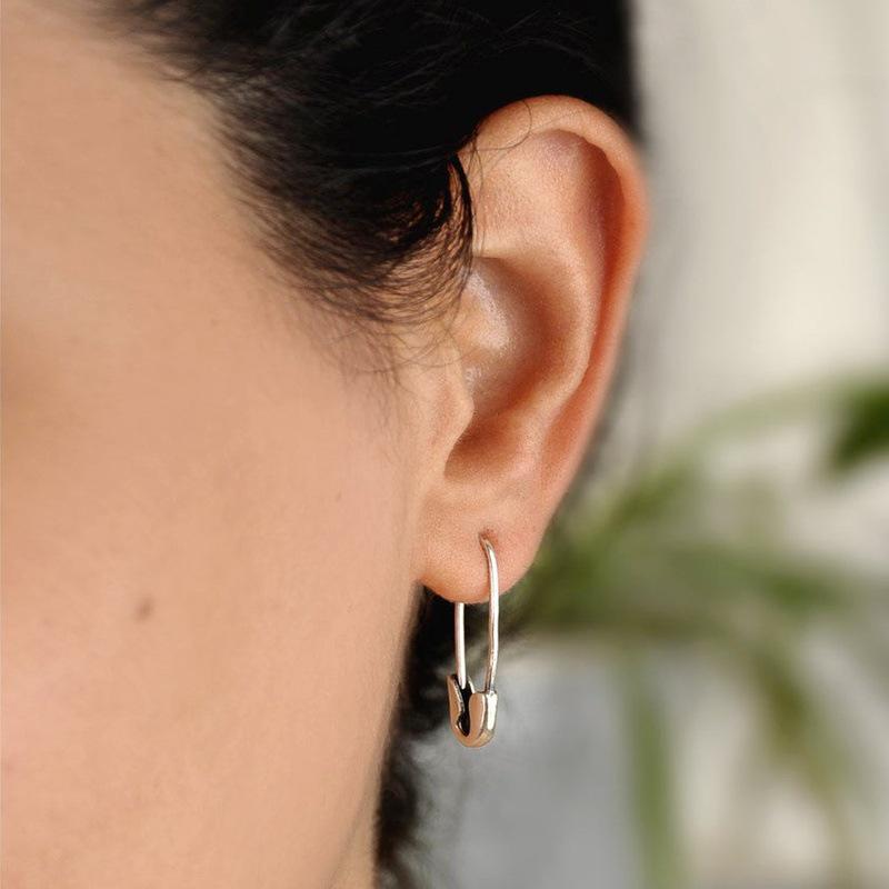 Huajie Trendy Korean Paper Clip Earrings – Stylish and Creative Design